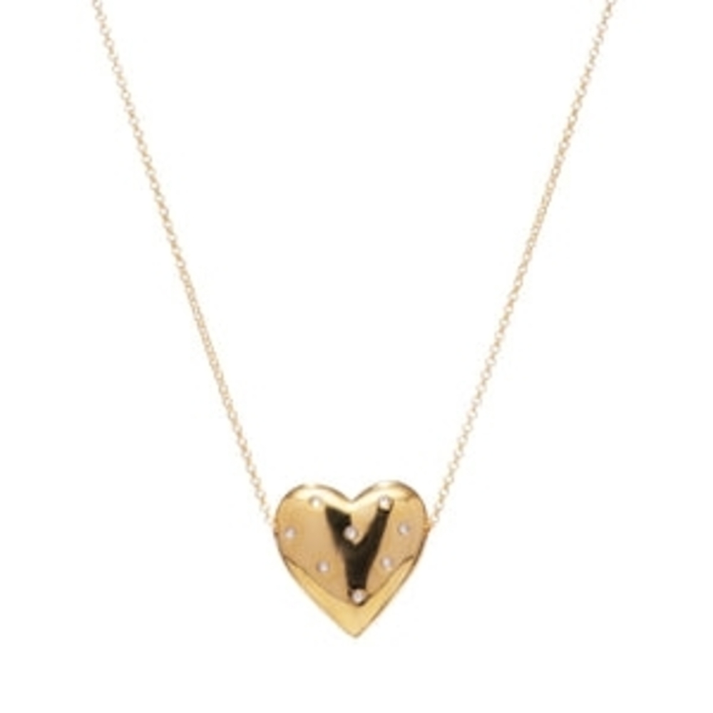 Embellished Heart Necklace Elegant Gold Heart Pendant Necklace